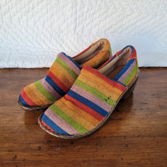 Born Concept Nadiya Striped Canvas Slip On Clog Size 8 - Picture 3 of 8